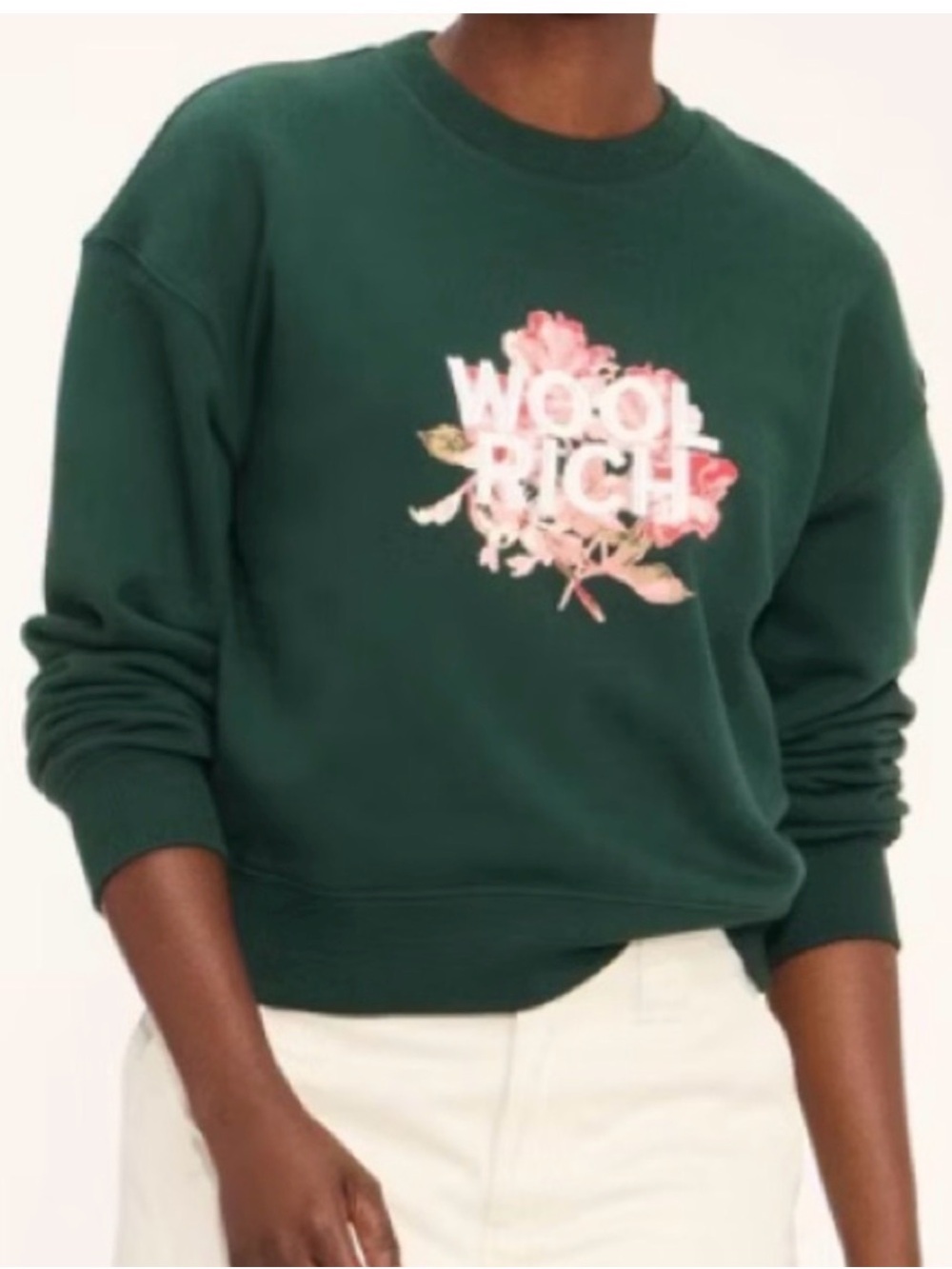 Woolrich Dark Green Crewneck Sweatshirt Sz small PTP 22 NWT